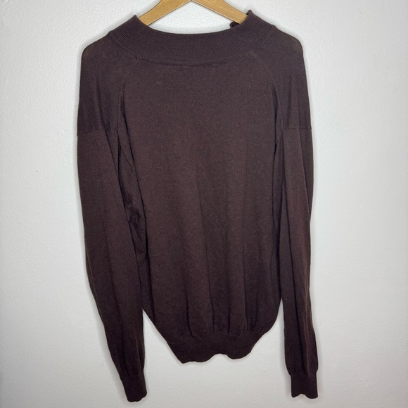Peter Millar Cashmere Blend 1/4 Zip Pullover Sweater Mens L Brown Lightweight - Picture 7 of 8